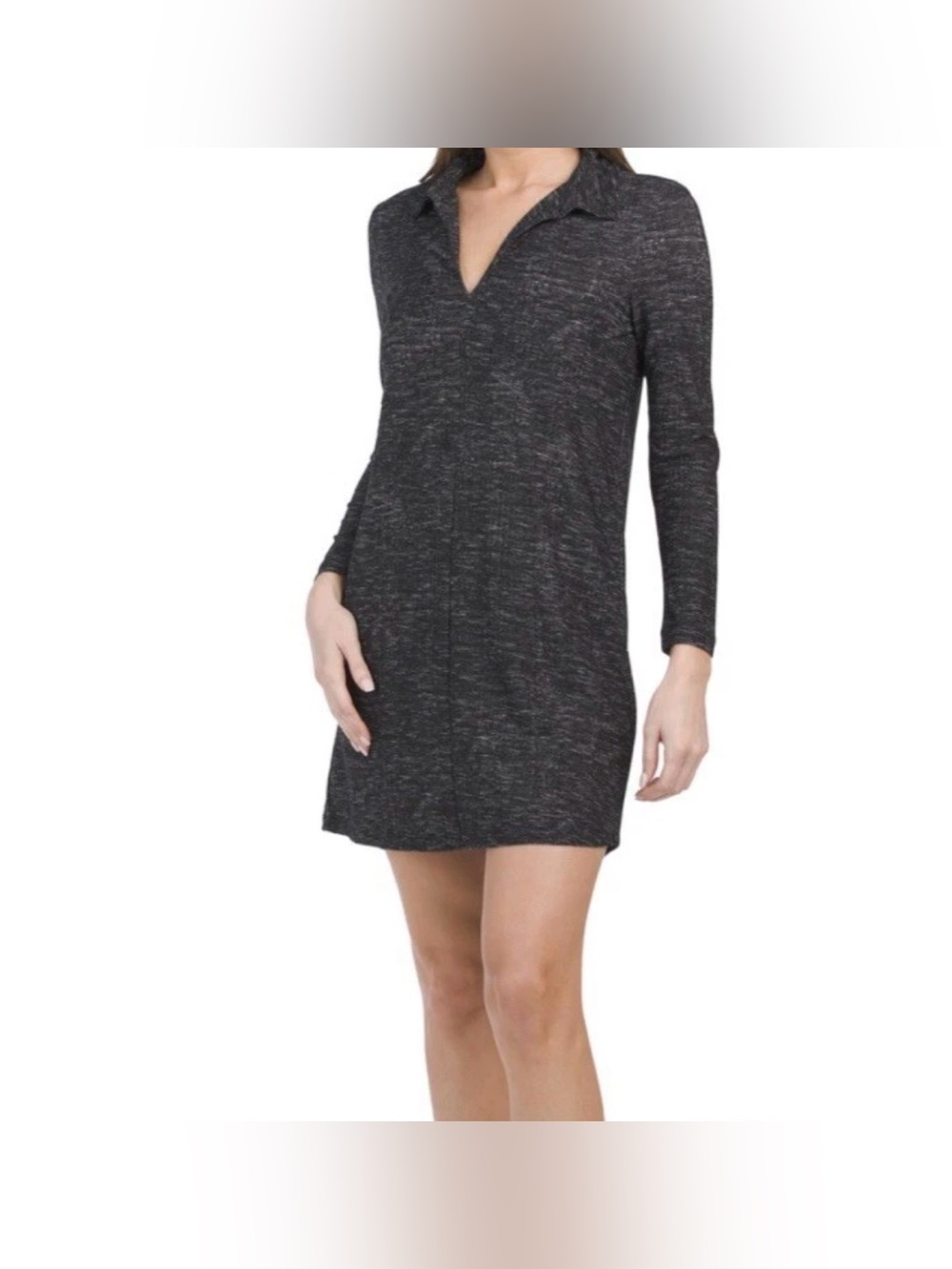 NWT Mango MNG Basics Womens Pull On Stretch Long Sleeve V-Neck Dress Size Small